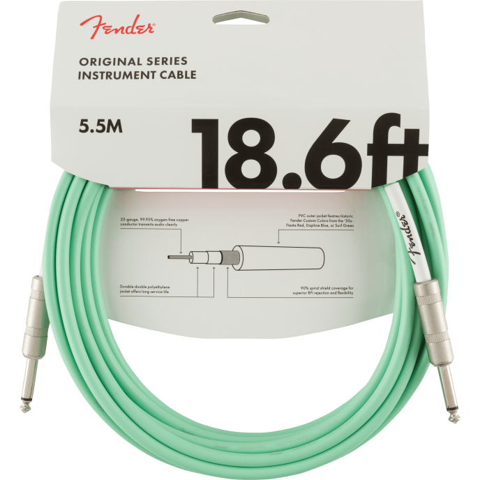 Fender Cable Original Series 18.6' Surf Green CABLE ORIGINAL SERIES 18.6' SURF GREEN obrázek 2