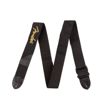 Fender Strap 2" Black with Yellow Logo STRAP 2 image 1068