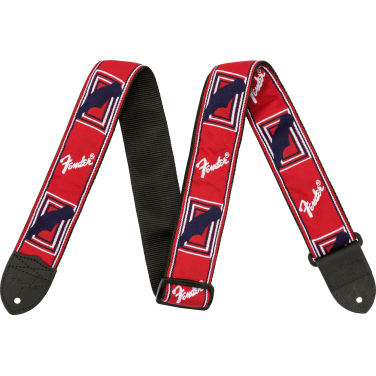 Fender Strap 2" Monogrammed Red/White/Blue 2 MONOGRAMMED RED WHITE BLUE STRAP image 327
