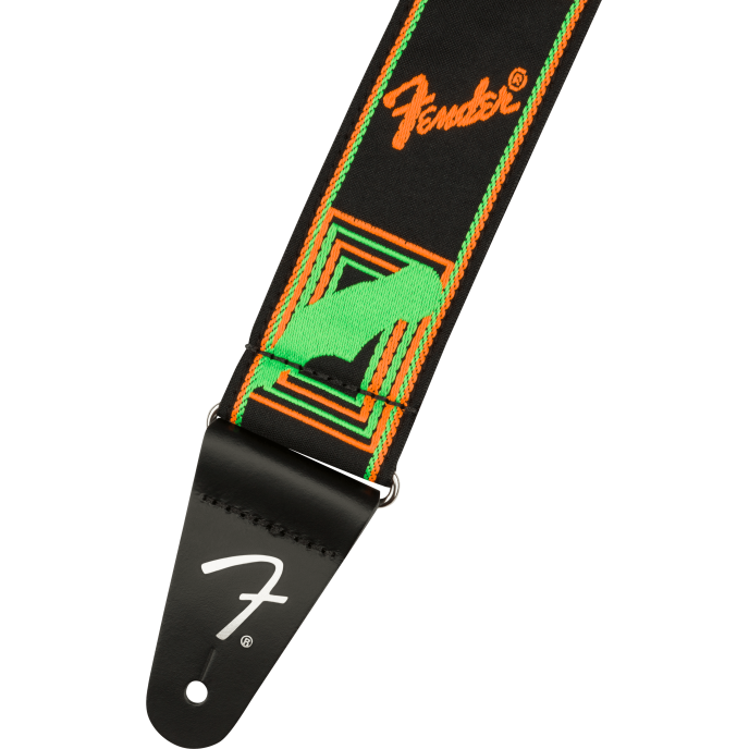Fender Strap 2" Neon Monogrammed Green Orange STRAP 2 image 1