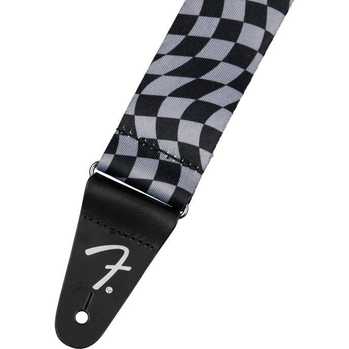 Fender Strap 2" Wavy Checkerboard Polyester Strap Gray STRAP 2 image 1