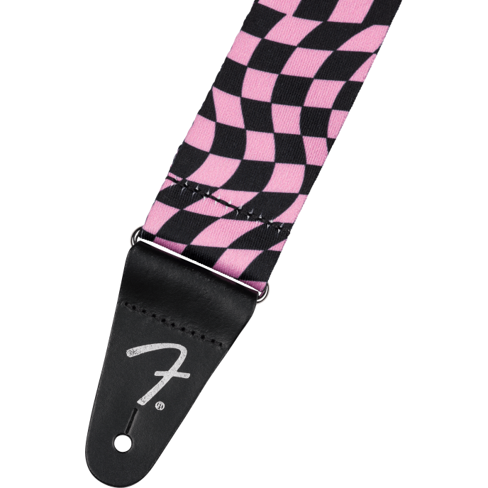Fender Strap 2" Wavy Checkerboard Polyester Strap Pink  STRAP 2 image 1