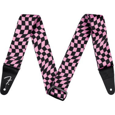 Fender Strap 2" Wavy Checkerboard Polyester Strap Pink  STRAP 2 image 8650