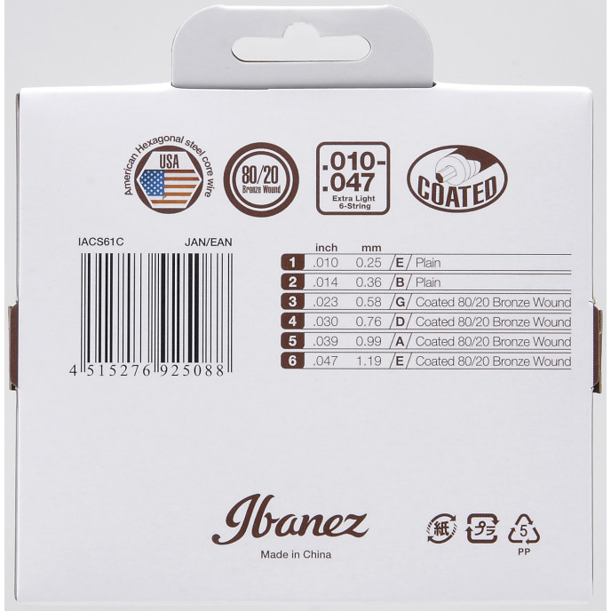 Ibanez IACS61C Acoustic Guitar String 10-47 IACS61C ACOUSTIC GUITAR STRING 10-47 image 1