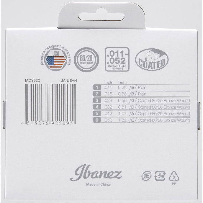Ibanez IACS62C Acoustic Guitar String 11-52 IACS62C ACOUSTIC GUITAR STRING 11-52 image 1