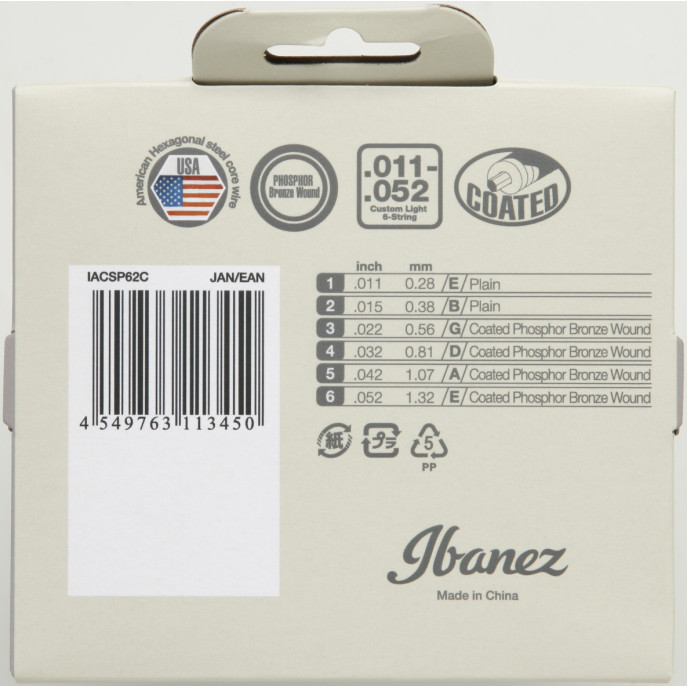 Ibanez IACSP62C Acoustic Guitar Strings 11-52 IACSP62C ACOUSTIC GUITAR STRING 11-52 image 1