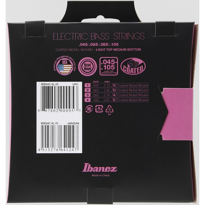 Ibanez IEBS4C Bass Guitar String 45-105 IEBS4C BASS GUITAR STRING 45-105 image 2