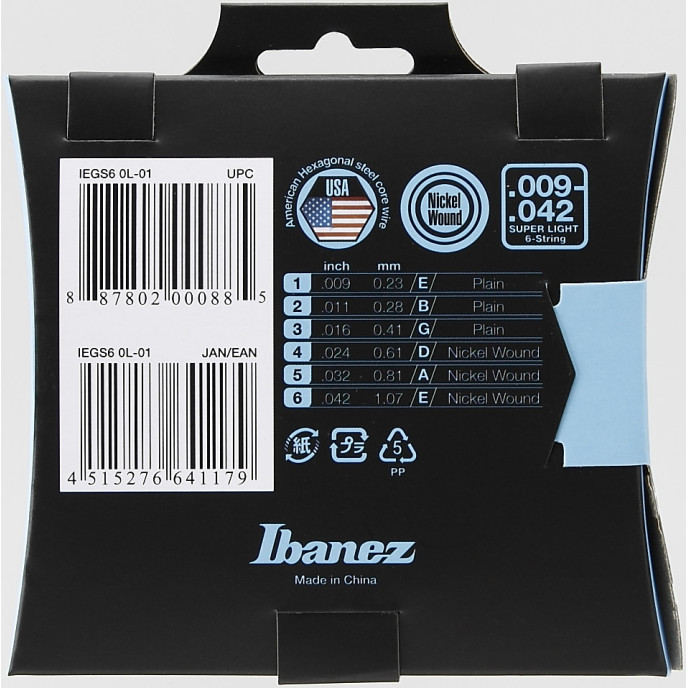 Ibanez IEGS6 Electric Guitar Strings 09-42 IEGS6 ELECTRIC GUITARS STRING 09-42 image 1