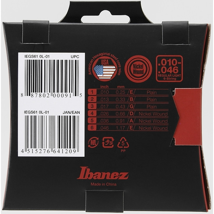 Ibanez IEGS61 ELectric Guitar Strings 10-46 IEGS61 ELECTRIC GUITARS STRING 10-46 image 1